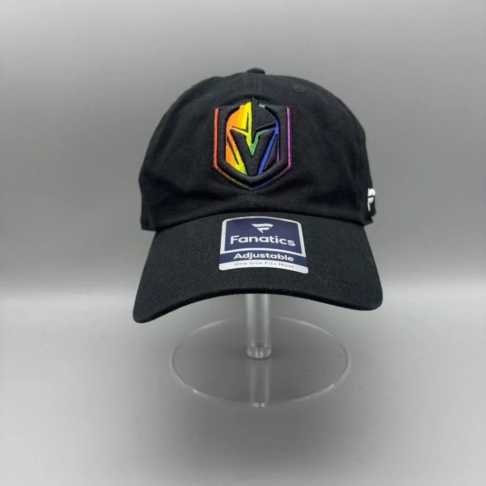 Vegas Golden Knights Hat Men OSFM Black Rainbow Pride Logo Fanatics  NHL Cap